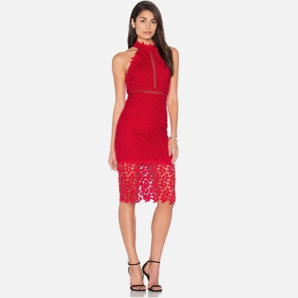 NWT 🔥 Bardot Gemma Lace Cocktail Halter - Size 8-10